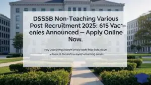 DSSSB Non-Teaching Various Post Recruitment 2025: 615 Vacancies Announced — Apply Online Now