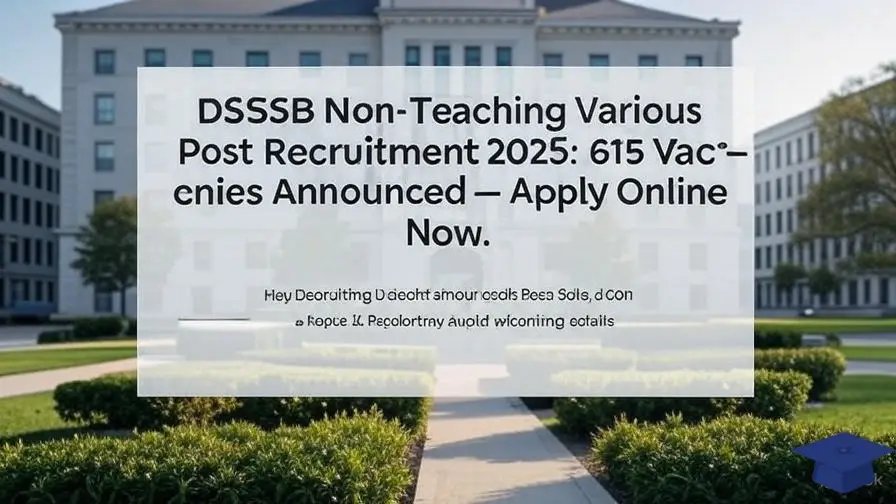 DSSSB Non-Teaching Various Post Recruitment 2025: 615 Vacancies Announced — Apply Online Now